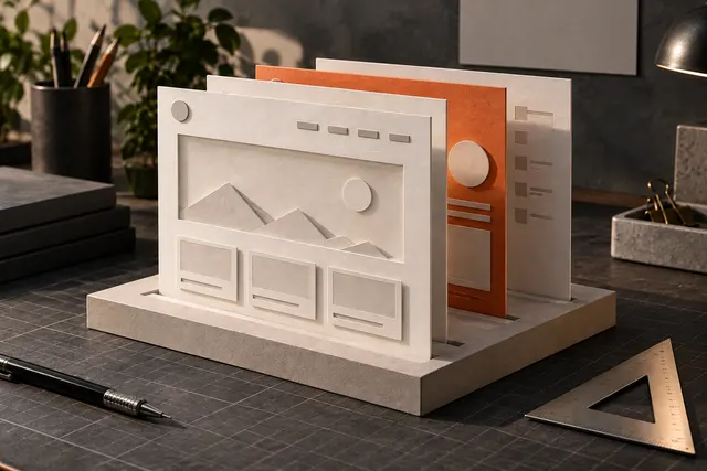 Layered architectural model of a portfolio website